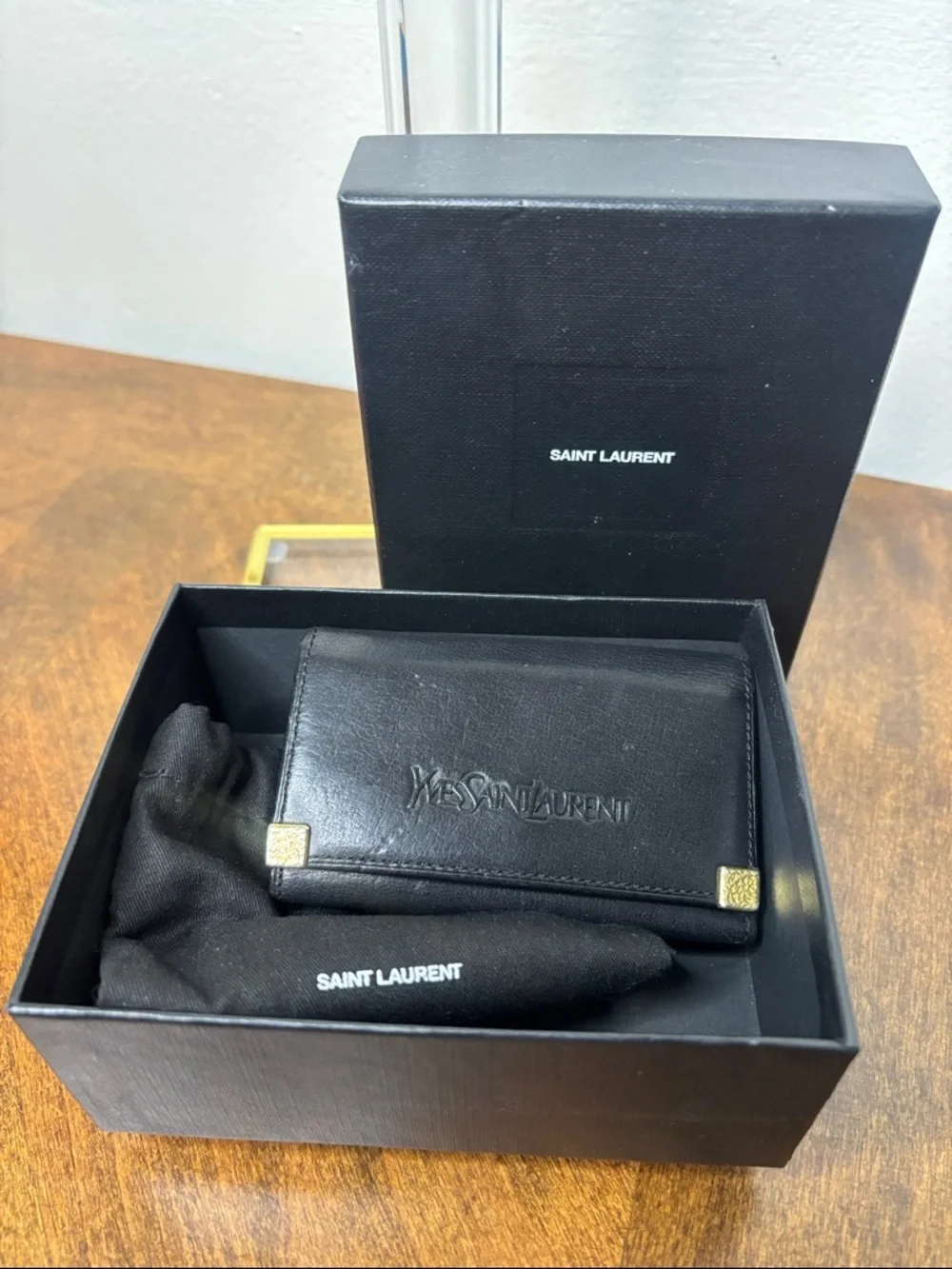 Yves Saint Laurent Black Leather Key & Card Holder Wallet- Full Inclusion - Picture 13 of 16